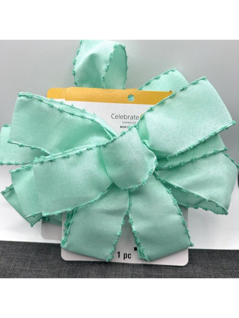Green Wired Ribbon Bows Set 2 Large Gift Wrap Wreath Tree Decor Summer